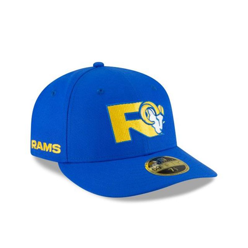 NFL Los Angeles Rams Logo Mix Low Profile 59Fifty Fitted (PIE9928) - Blue New Era Caps